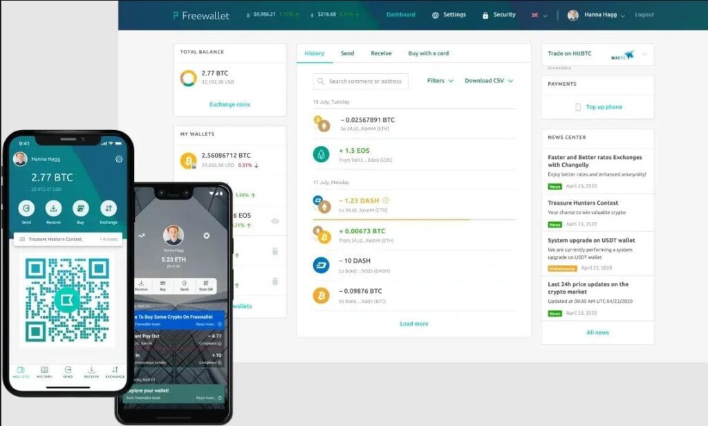 افضل محفظة للعملات الرقمية المحفظة المجانية Freewallet