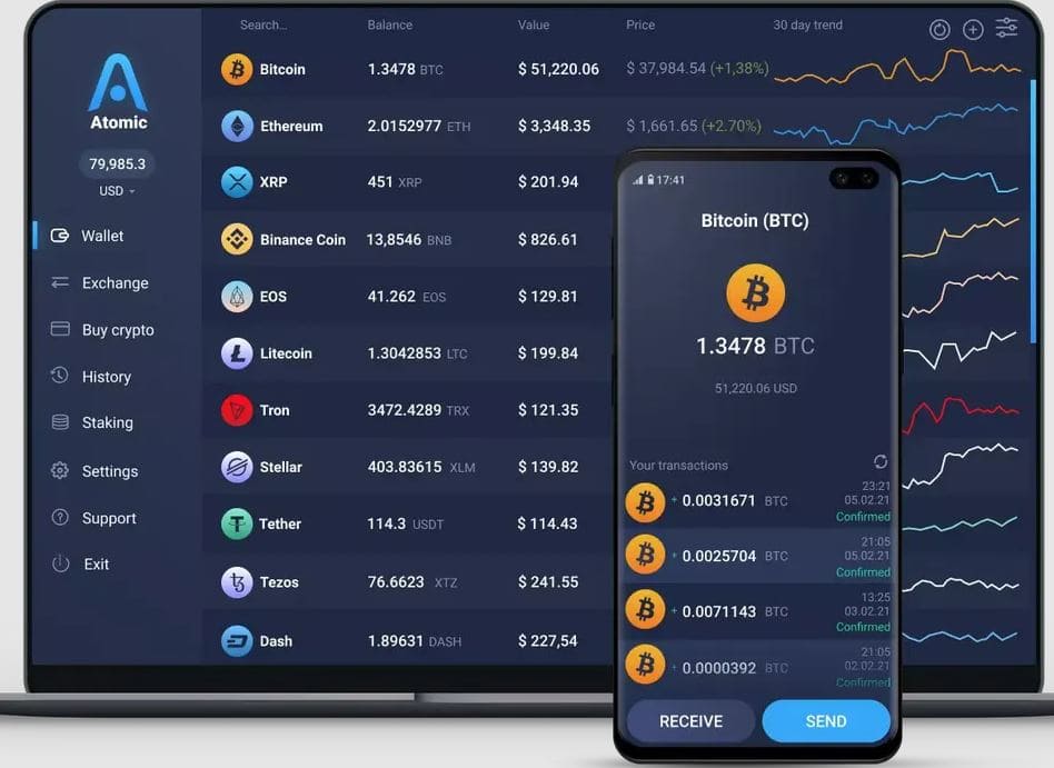 افضل محفظة للعملات الرقمية محفظة اطوميك Atomic Wallet