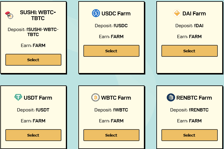 مجمعات تمويل عملة FARM